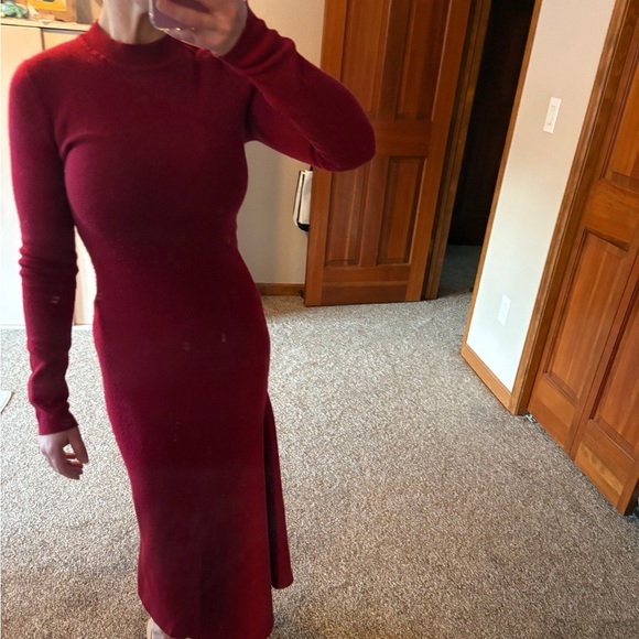 Lacademie Red Asymmetrical Sweater Dress Size XS - Picture 2 of 12